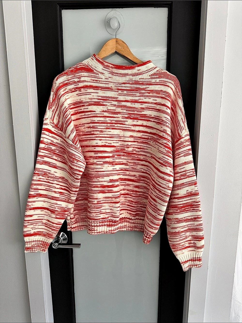 Nine West Red & White Crew Neck Sweater Size Medium